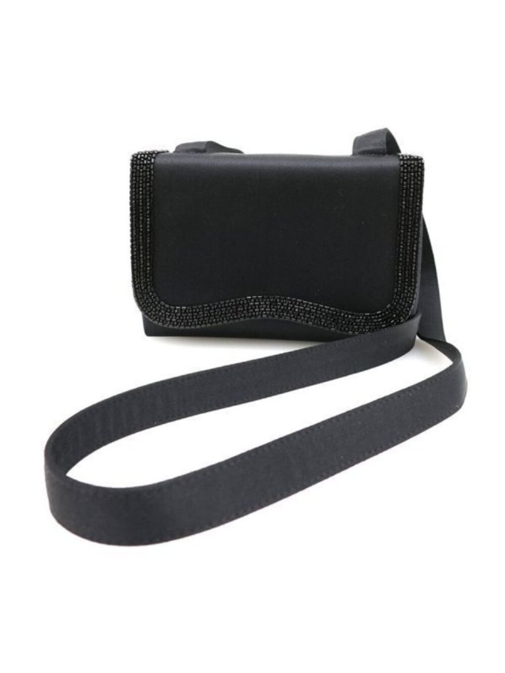 Chanel Satin Shoulder Bag Black